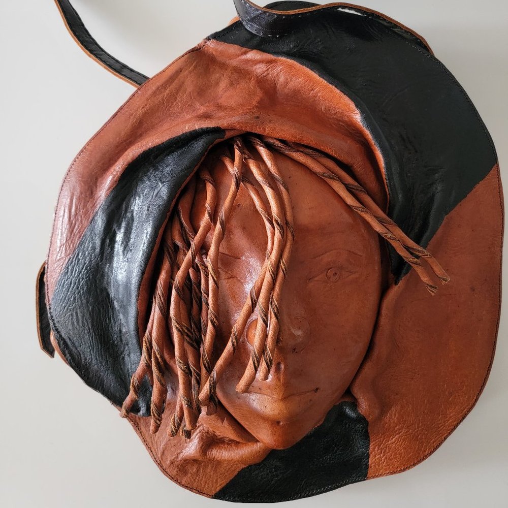 Vintage Handmade 3D Molded Genuine Leather Crossbody Bag